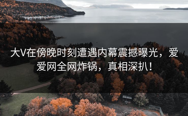 大V在傍晚时刻遭遇内幕震撼曝光,爱爱网全网炸锅,真相深扒! 大V在傍晚时刻遭遇内幕震撼曝光,爱爱网全网炸锅,真相深扒!