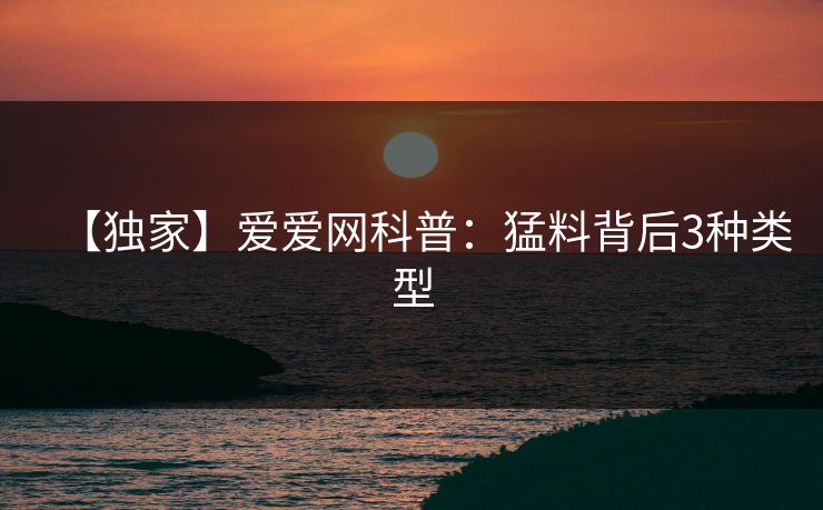 【独家】爱爱网科普：猛料背后3种类型