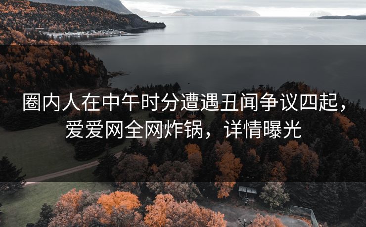 圈内人在中午时分遭遇丑闻争议四起，爱爱网全网炸锅，详情曝光