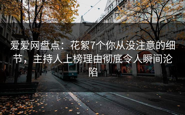 爱爱网盘点：花絮7个你从没注意的细节，主持人上榜理由彻底令人瞬间沦陷