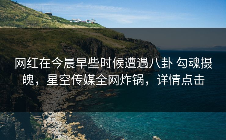 网红在今晨早些时候遭遇八卦 勾魂摄魄，星空传媒全网炸锅，详情点击