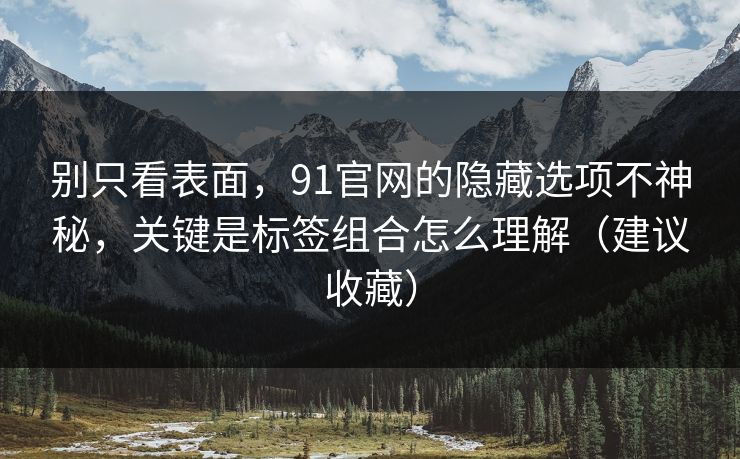 详细阅读:别只看表面,91官网的隐藏选项不神秘,关键是标签组合怎么理解(建议收藏) 别只看表面,91官网的隐藏选项不神秘,关键是标签组合怎么理解(建议收藏)