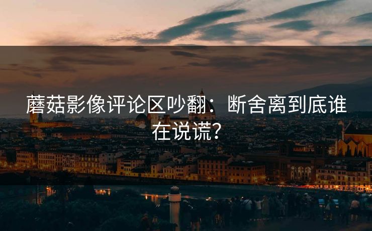 蘑菇影像评论区吵翻：断舍离到底谁在说谎？